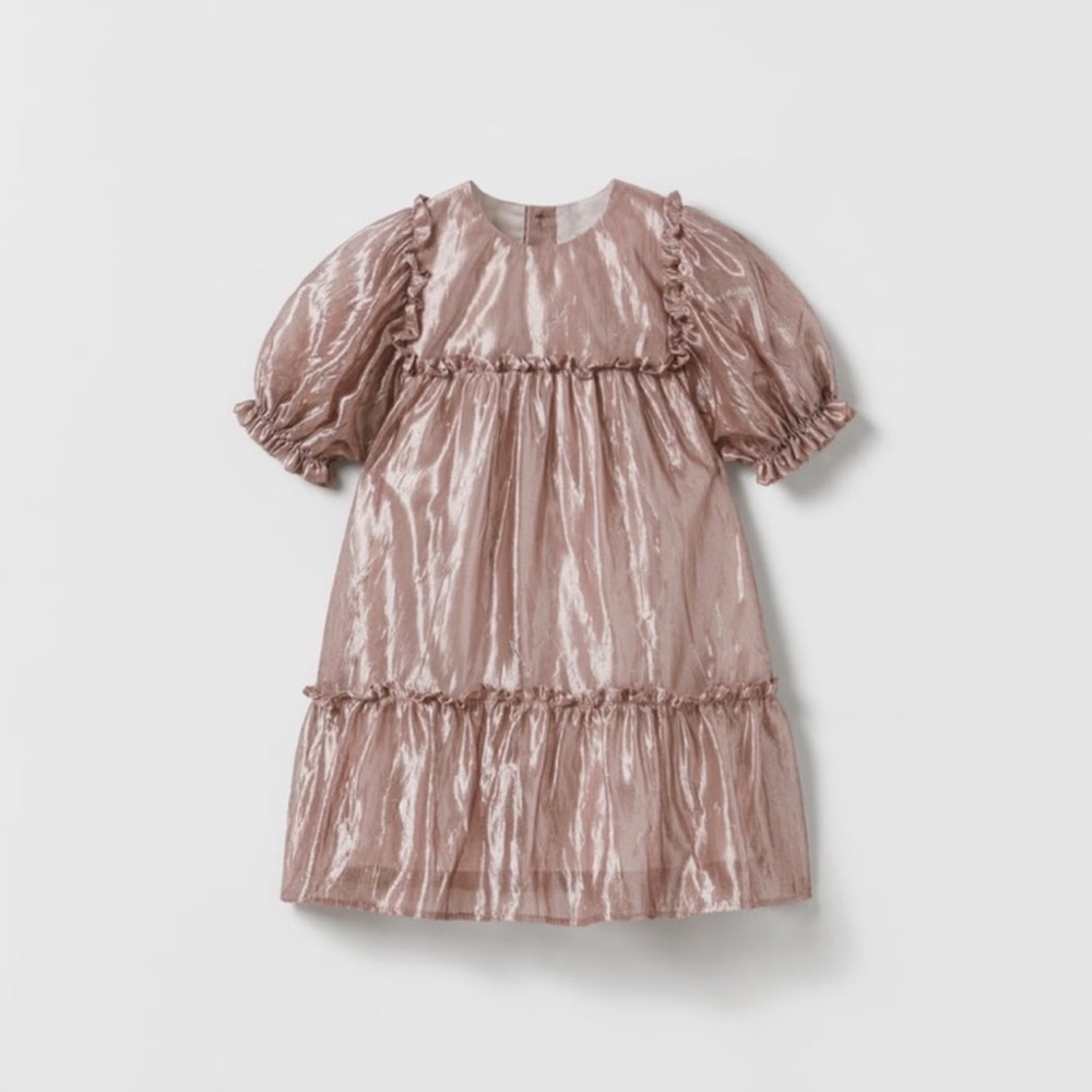 Zara shimmery structured striped dress